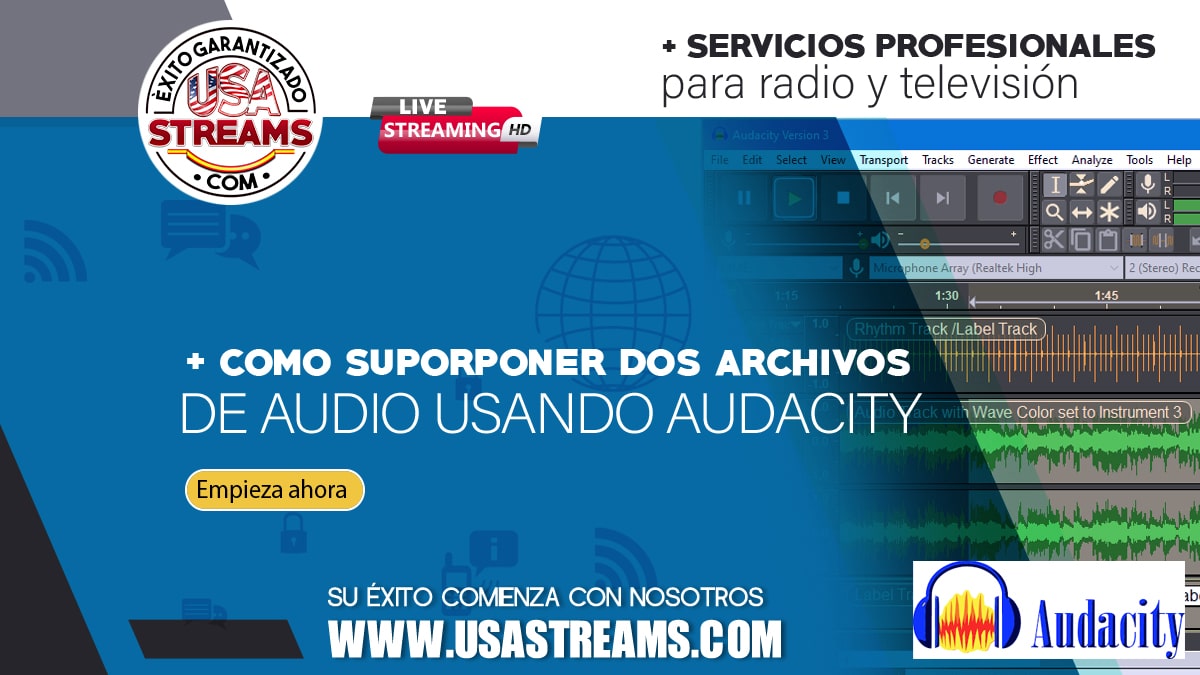 Cómo superponer dos archivos de audio utilizando Audacity