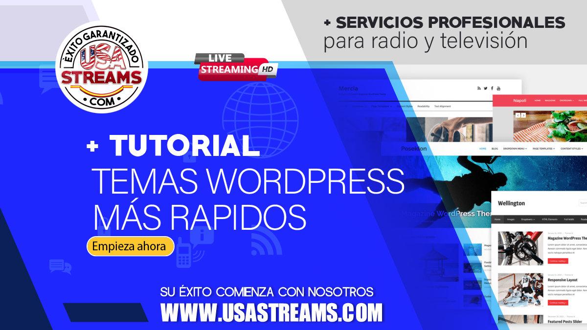 Los temas de WordPress Más Rápidos para iniciar tu website en 2022